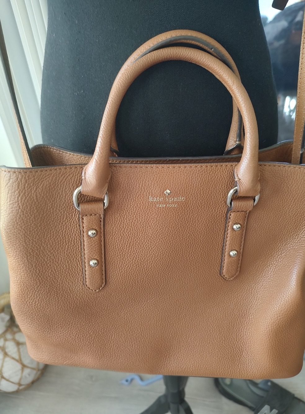kate spade tan leather satchel
